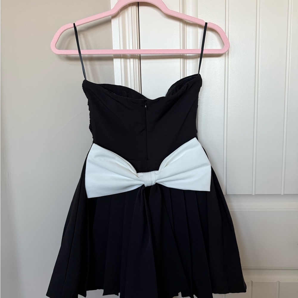 Hello Molly Black Dress with White Bow for Kids